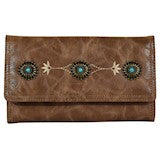 BG22000805W Wallet Catchfly Taupe w/Conchos