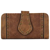 BG22078775W Wallet - Justin - Weathered Brown w/Tan Trim