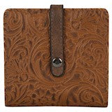 BG22081674W Wallet - Justin - Saddle Brown Tooled