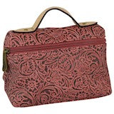 BG22084792BER Cosmetic Pouch- Justin - Tooled Berry