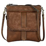 BG22088753 Purse - Tony Lama - Crossbody Tonal Brown w/Double Stitch Accents
