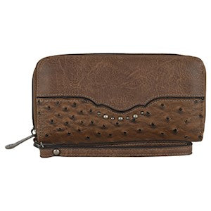 BG22109215W Wallet - Justin - w/ Wristlet Ostrich Print