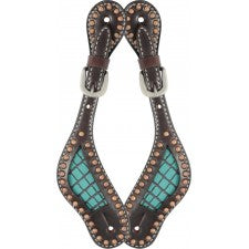 TK223040 Spur Straps CL LDS TQ Gator Dk Brown