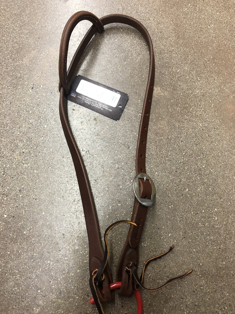 TKRH5E13/4 Headstall Ranch Hand Slide Ear w/ Leather Ties
