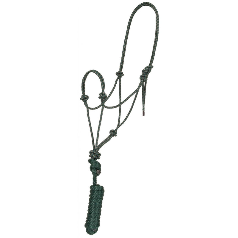 TK292984--Grn/Tan Halter Mountain Rope & Lead Mustang