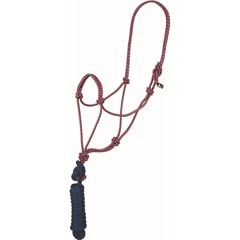 TK292984--Rd/Blue Halter Mountain Rope & Lead Mustang