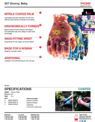 CL327-M-Blue Gloves Garden "Groovy Baby"