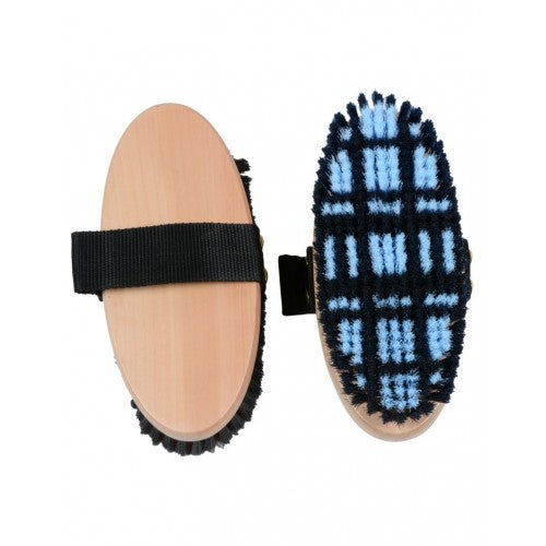 TK374470--Blue Brush Curry Plaid Wooden w/ strap