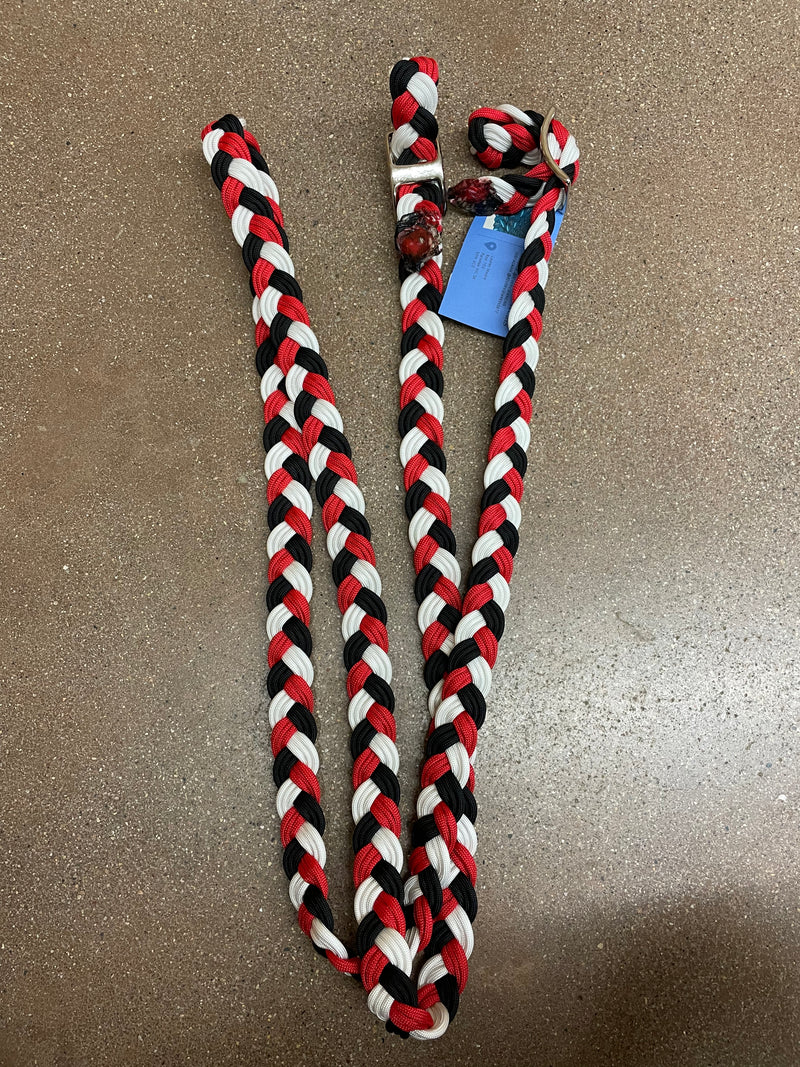 TKREINSLAUREN 9 Strand Braided Reins- 8ft Long