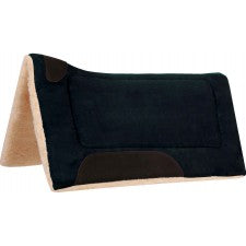 TK273727-27 Saddle Pad Faux Suede w/ Fleece Bottom- Black 32x32