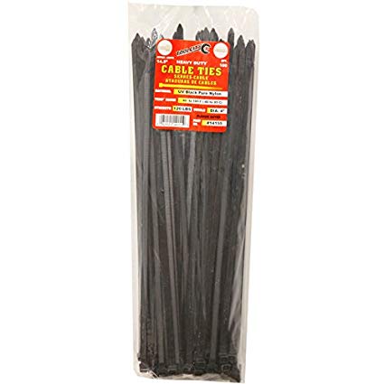 HG231423PK Cable Tie-14.5" Black 100/pk Heavy Duty