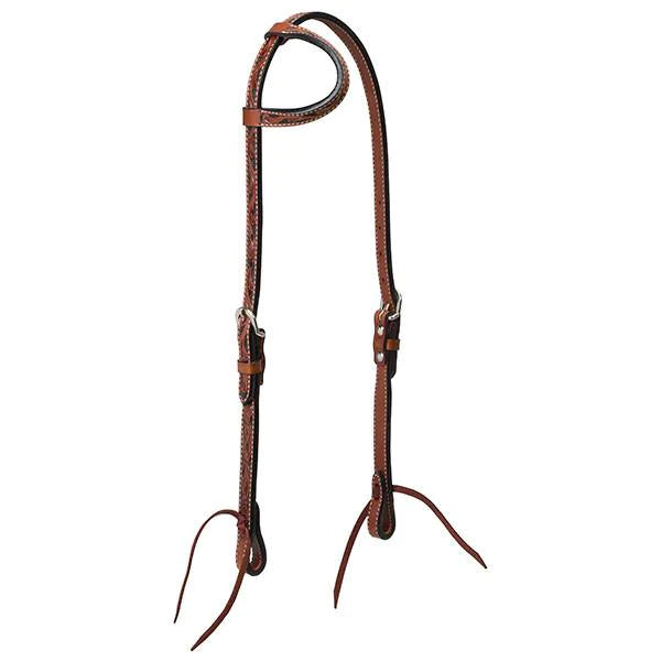 TK45-0136 Headstall One Ear Carved Chestnut