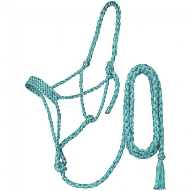 TK16-605--Turq Halter Rope Mule Tape w/Lead