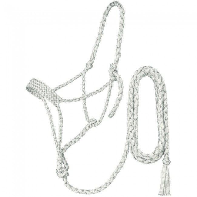 TK16-605--White Halter Mule Tape Rope w/Lead