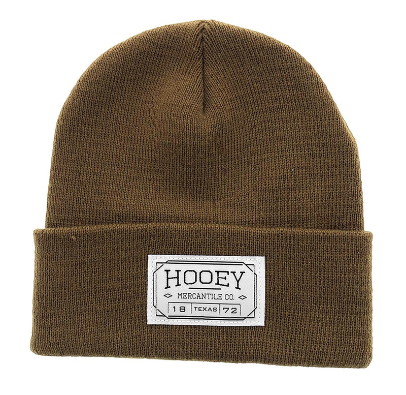 CL2050BR Beanie Toque Hooey- Brown w/ Mercantile Rectangle Patch