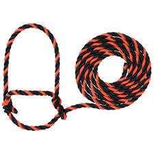 AC35-7900--H4 Halter Rope Cattle - Black/Orange