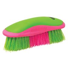 TK65-2059--Pk/Lime Brush Dandy Stiff Curved Plastic