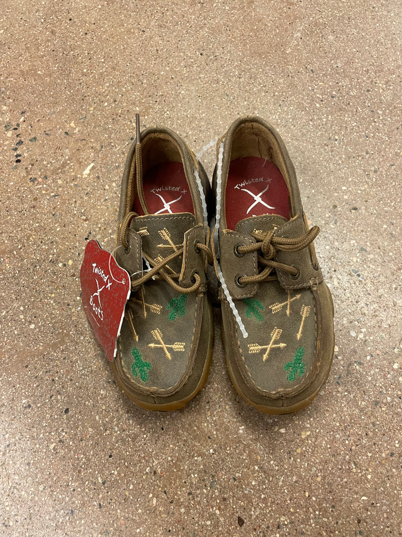 CLTYDM0035-11 Twisted X Youth Driving Moc Bomber w/design