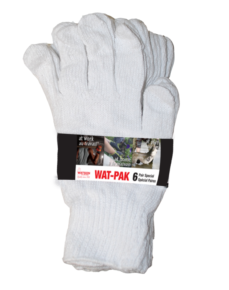 CL603-L Gloves Cotton White Knight 6 Pkg