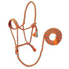 TK35-7825-Average-Org/Gry Halter Braided UV Rope w/Lead