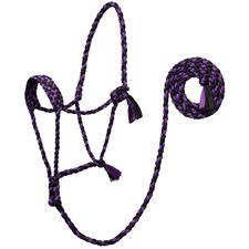 TK35-7825-Average-Blk/Purp Halter Braided UV Rope w/Lead