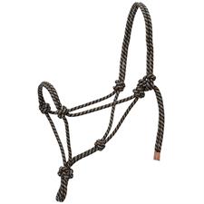 TK35-7799-R9-Blk/Tn/W Halter Rope Horse