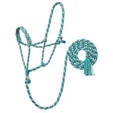 TK35-7820-Average-Turg/Gry Halter Braided Rope w/Lead