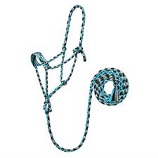 TK35-7820-Average-Bl/Brn/T Halter Braided Rope w/Lead