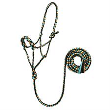 TK35-7820-Average-Bk/Yw/Tl Halter Braided Rope w/Lead