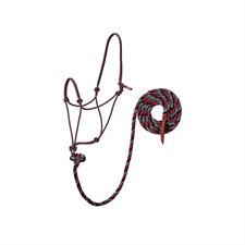 TK35801-50-116-AVG-Bl/Rd/Bk Rope Halter w/Lead Ecoluxe Average