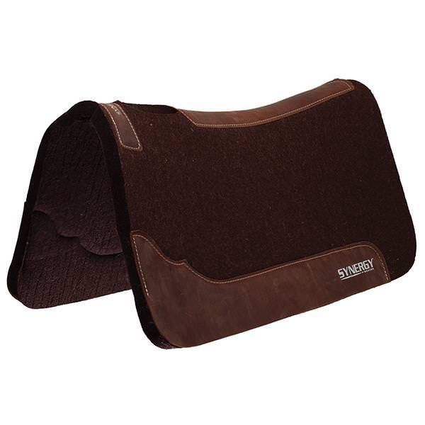 TK36007-5063-31x32-Chocolat Saddle Pad Synergy Contoured Steam Pressed Merino Wool Felt