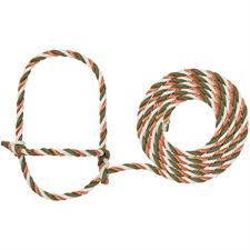 AC35-7900--432 Halter Rope Cattle - Copper/Hunter Green/White