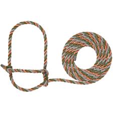 AC35-7900--433 Halter Rope Cattle - Copper/Hunter Green/Grey