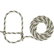 AC35-7900--434 Halter Rope Cattle - White/Hunter Green/Grey