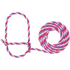 AC35-7900--435 Halter Rope Cattle - Marshmallow/Hot Pink/Lavender