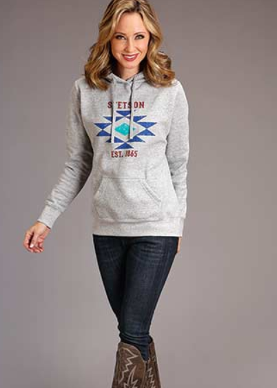 CL11-098-0562-7087 Womens Aztec Screen Print Hoodie