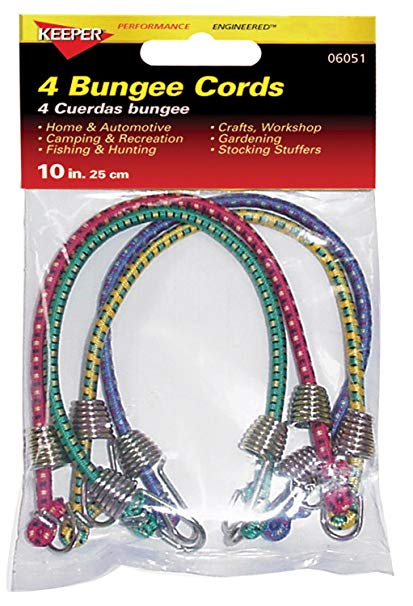 HG06620-10 Bungee Cord Mini 10" 4 Pk