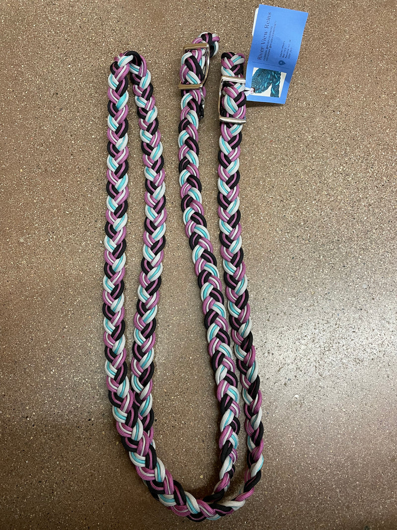 TKREINSLAUREN 9 Strand Braided Reins- 8ft Long
