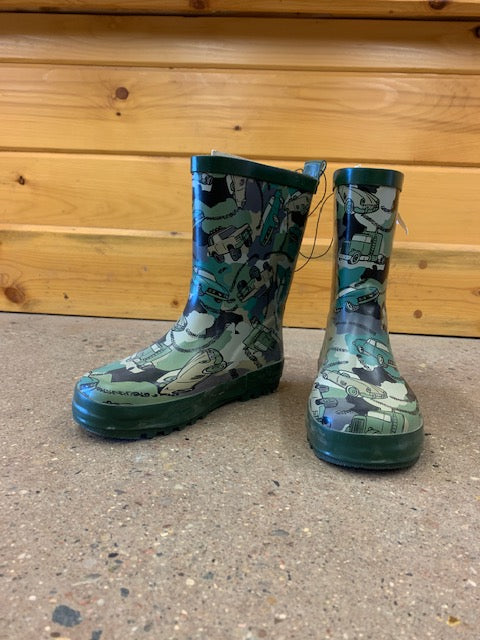 CL1302-12-ArmyCars Rubber Boots KIDS - Colored