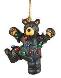 BGB5070081 Ornament Bear Wrapped In Lights