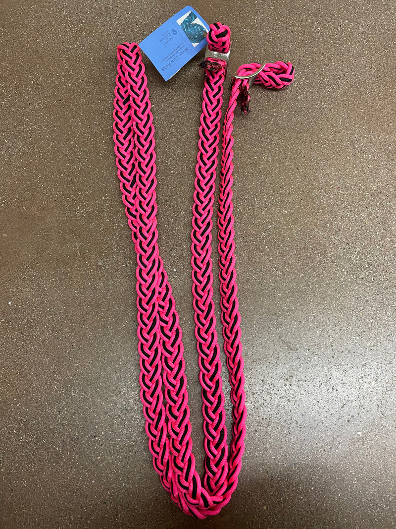 TKREINSLAUREN 9 Strand Braided Reins- 8ft Long
