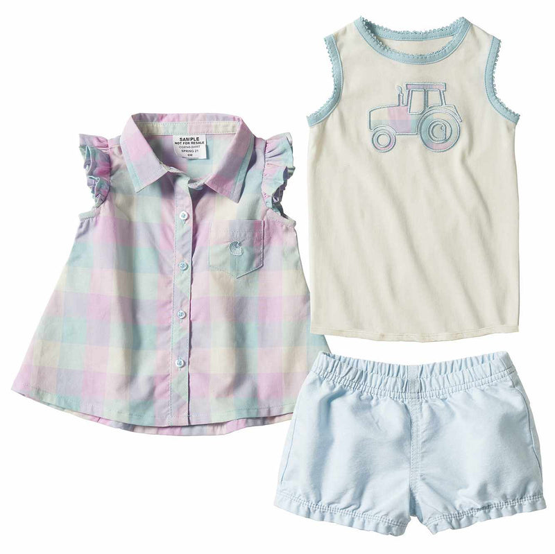 CLCG9760-3T-SeaAngel Set 3 Piece Carhartt TankTop/Shorts/Plaid