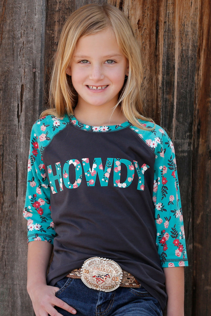 CLCTK3530030 Girls Cruel Girl -Floral Howdy Tee