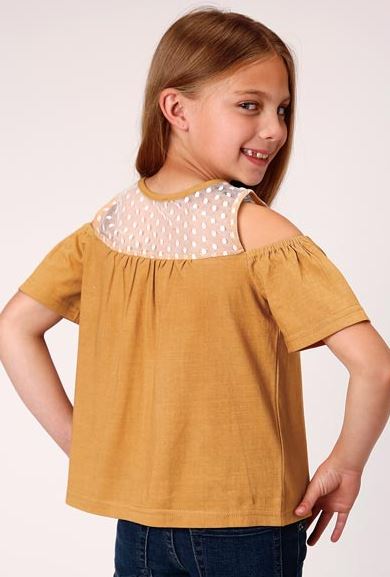 CL03-081-0592-2038 Girls S/S Shirt- Yellow Dip Dye