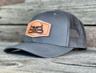 CLCAP1-O/S-Gry/Lthr Baredown Cap