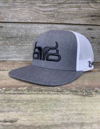 CLCAP2-O/S-Gry/Wht Baredown Cap- Flat