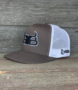 CLCAP2-O/S-Brn/Wht Baredown Cap- Flat