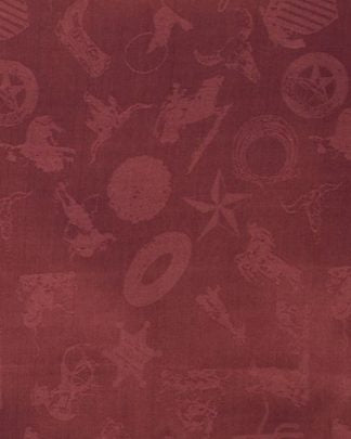 CLSCRFLOGO--CranBry Scarf 100% Silk Cowboy Logo