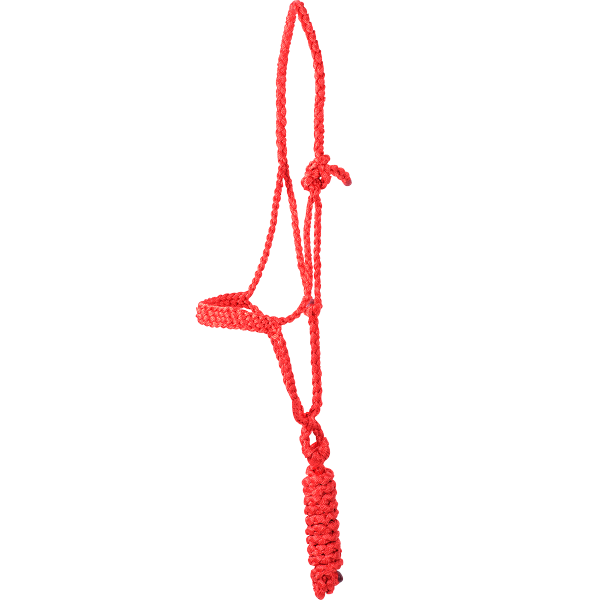 TKCAS/HTR--Red Halter Rope w/Lead & Braided Mule Tape