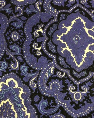 CLSCRFPAIS--PplBlack Scarf Silk Cowboy Paisley - 34"